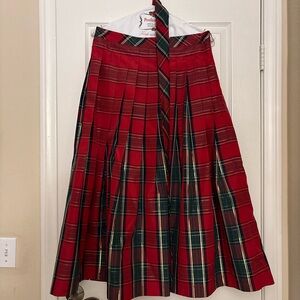 Talbots Red Plaid A-Line Skirt